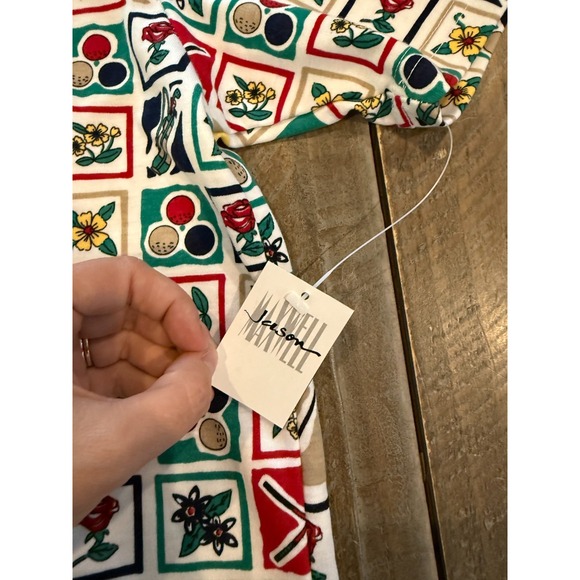 Vintage Jason Maxwell Women's Polo Shirt Size L – Bold Graphic Print Retro Colla - Picture 6 of 8